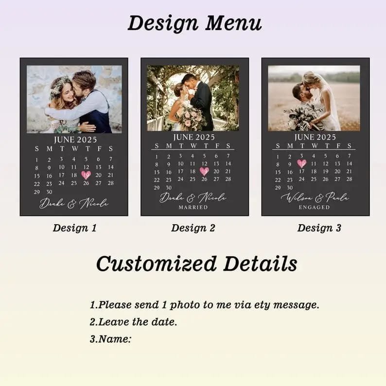 Personalised Married Calendar Date - Image 4