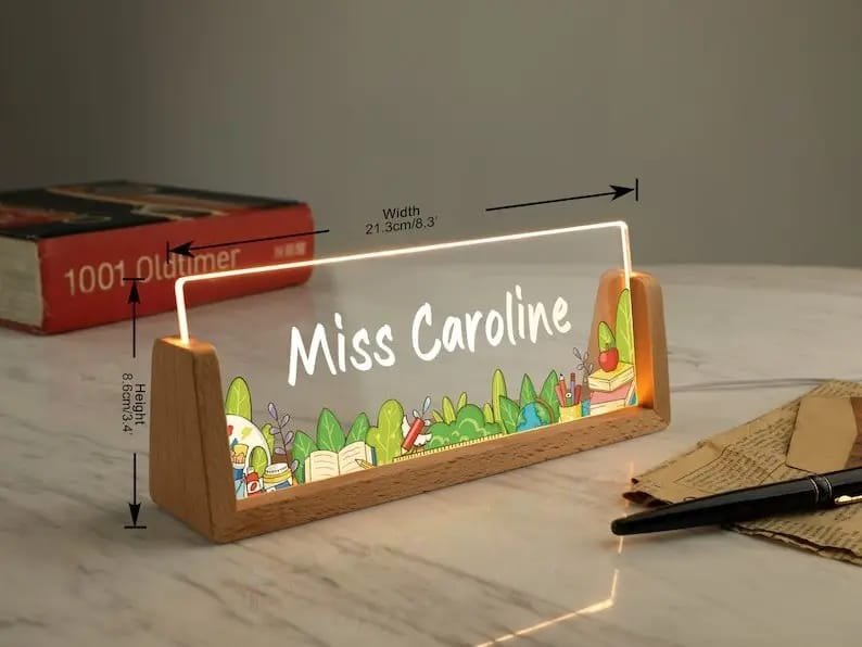 Personalized Name Desk Plate for Teacher
